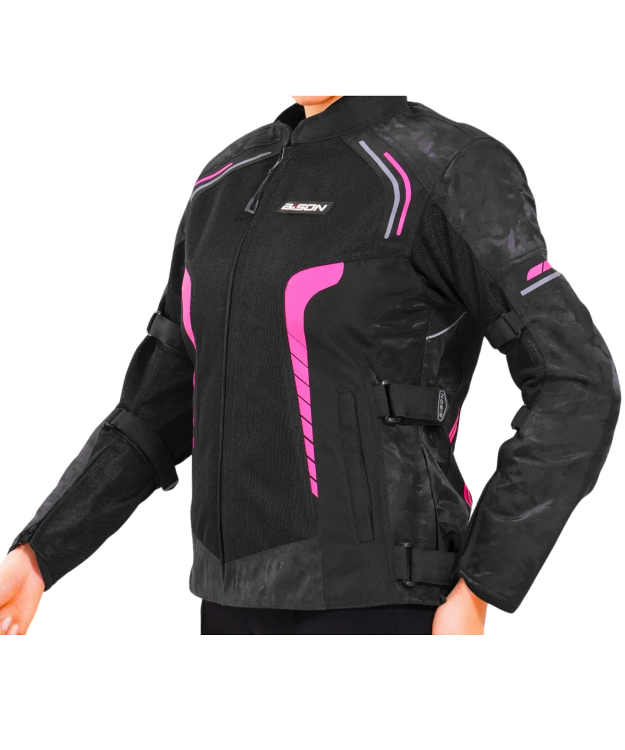 Bison ProGear Phoenix Women Riding Jacket - Hi-Viz Pink