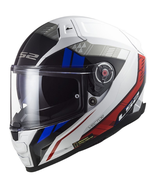 LS2 FF811 Vector II Stylus Helmet - White Fluro Red