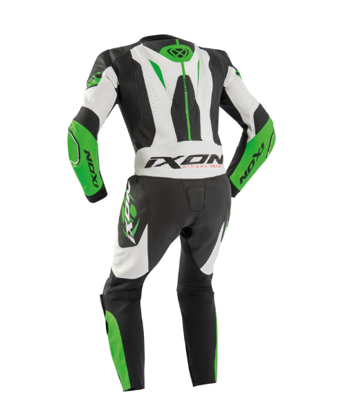 Ixon Jackal Racing Leather Riding Suit - Black White Green