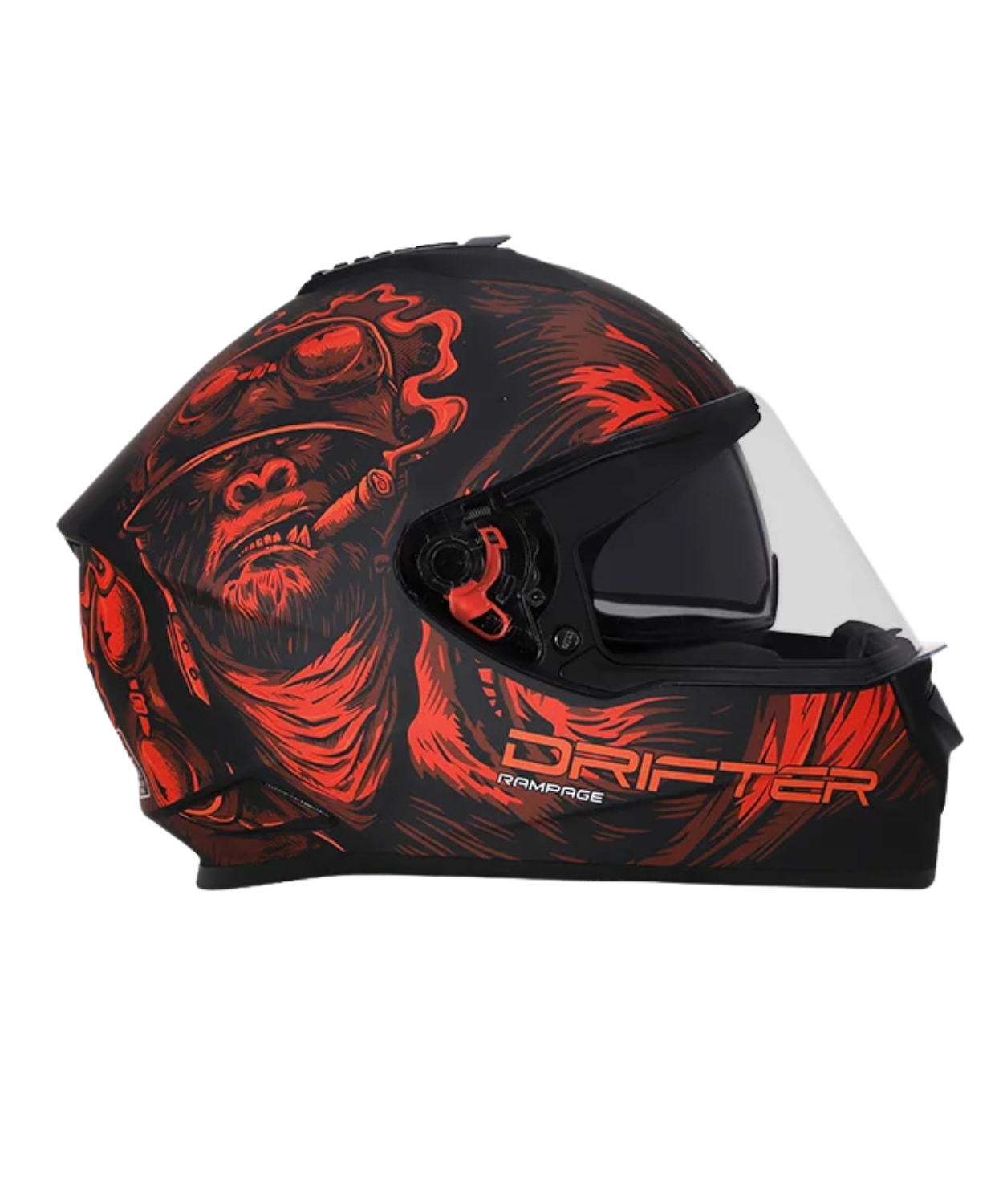 Studds Drifter D3 Rampage Decor Graphics Helmet - Matt Black Red N2