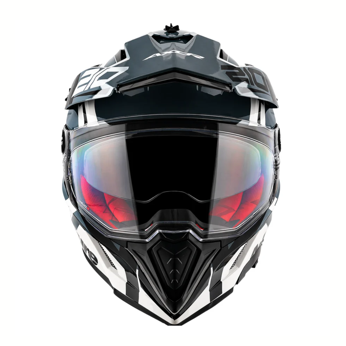 Axor X-Cross Dual Visor Speedometer Helmet - Gloss White Grey