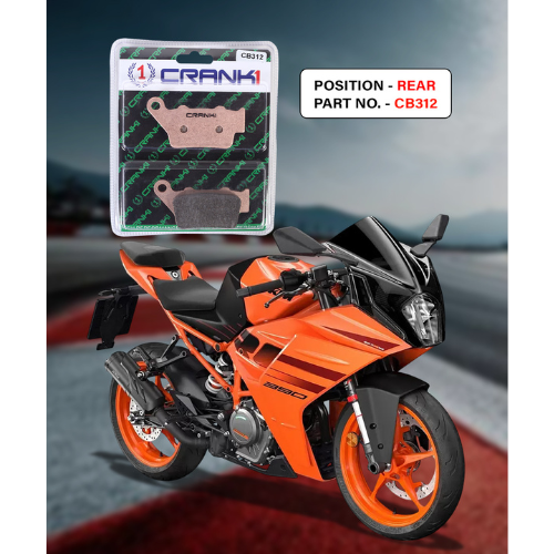 Crank1 Fully Sintered H2 Series Brake Pads for KTM RC 390 (2014 Onwards)
