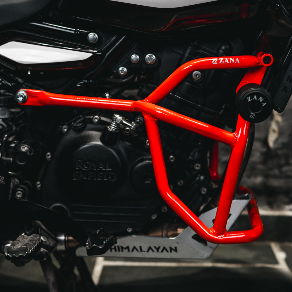 Zana Royal Enfield Himalayan 450 Crash Guard with Slider Type-1 / V-2 (MS) - Red - ZI-8754 - Zana