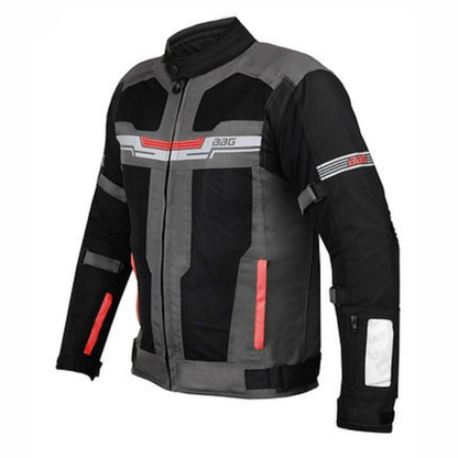BBG Marshal Motorcycle Riding Jacket with Rain Liner - Red