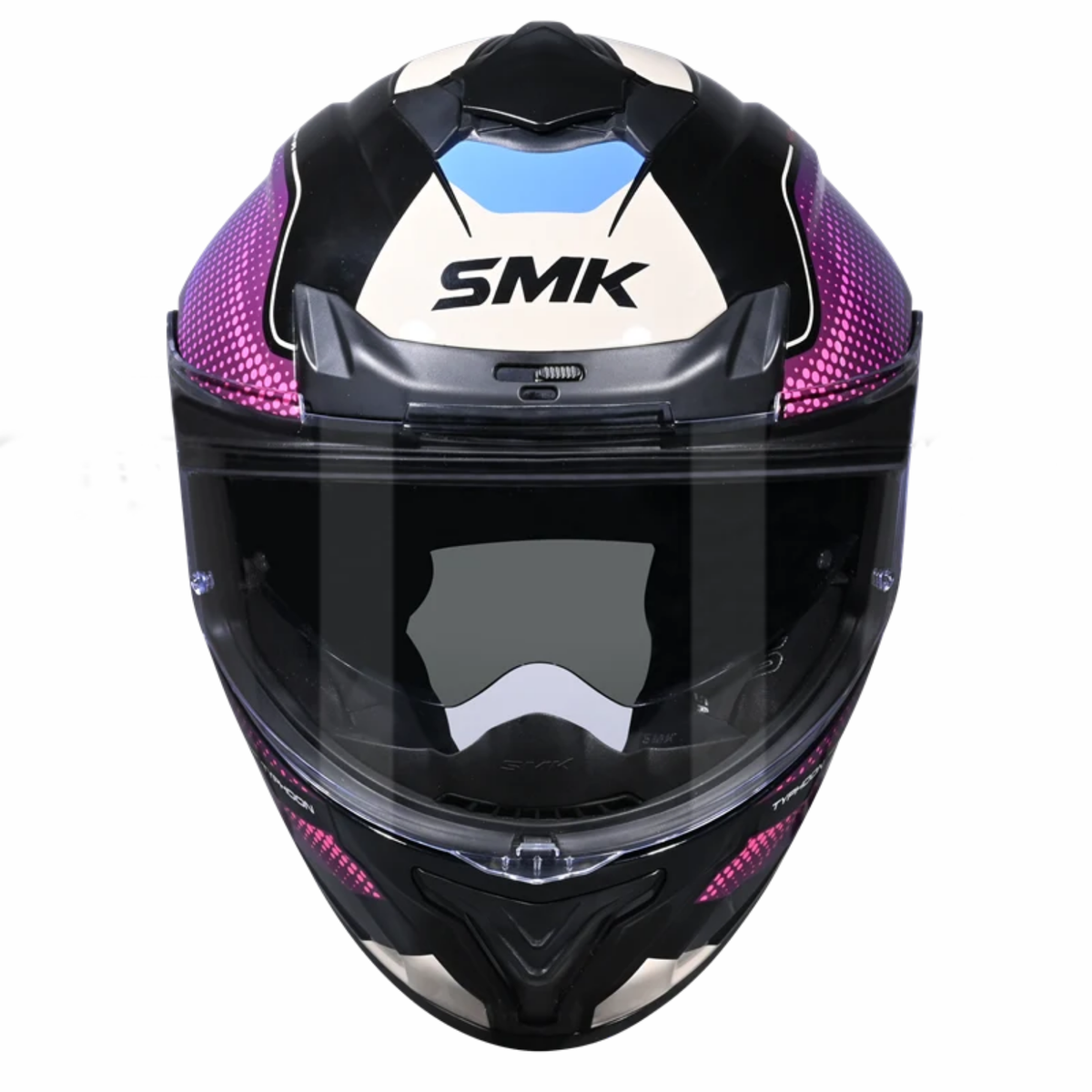 SMK Typhoon Mystic GRPS MA295 Full Face Helmet - Matt Black Blue Pink - SMK