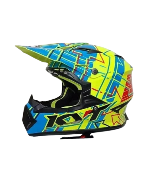 KYT Jumpshot Helmet - Gloss Yellow Fluo Blue