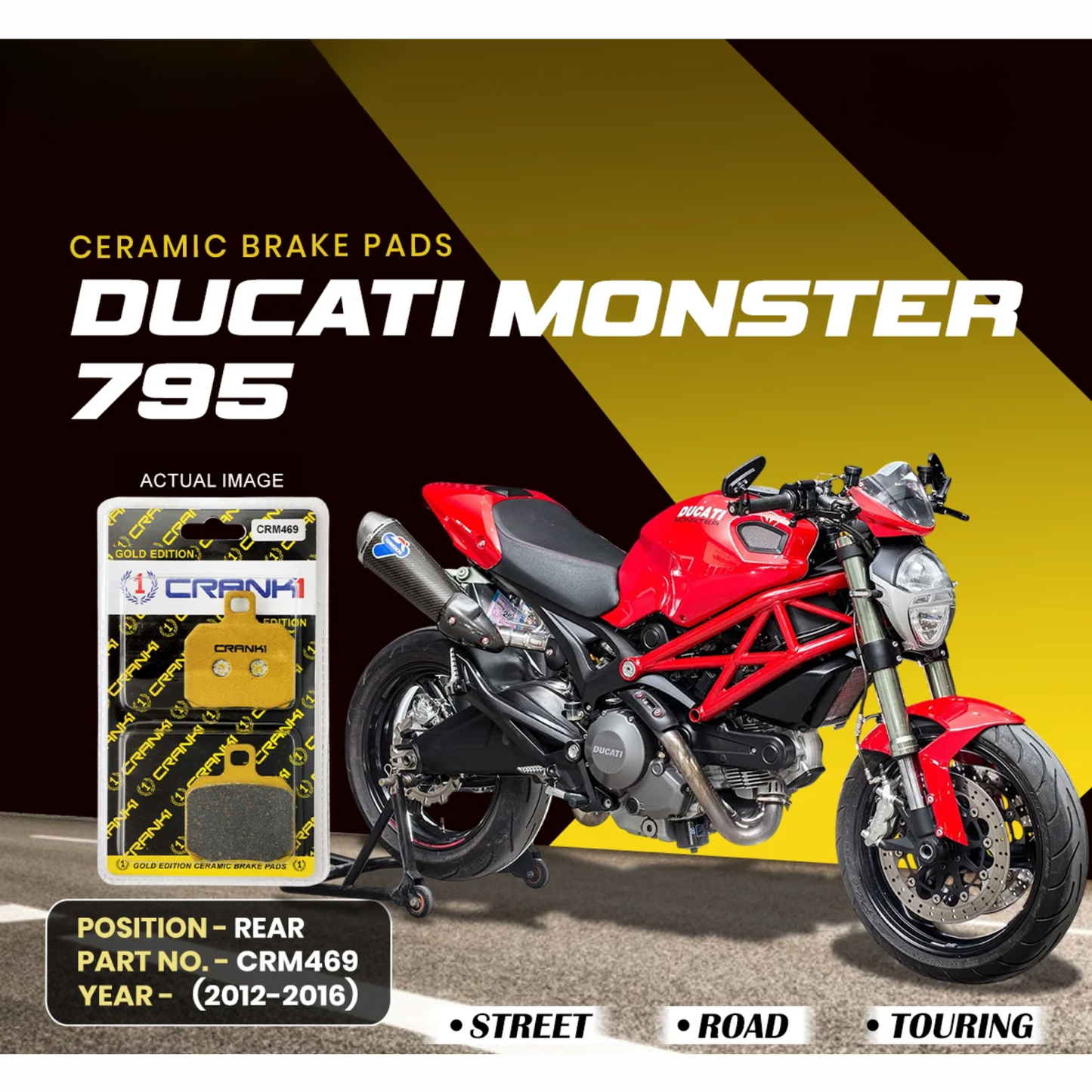 Crank1 Ducati Monster 795 (2012-2016) Ceramic Brake Pads