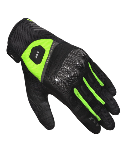 LS2 Atom Man Riding Gloves - Black Hi-viz Yellow