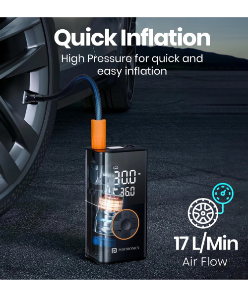 Portronics Vayu 3.0 Portable Tyre Inflator