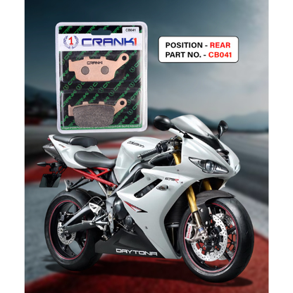 Crank1 Fully Sintered H2 Series Brake Pads for Triumph Daytona 675R (2011-2017)