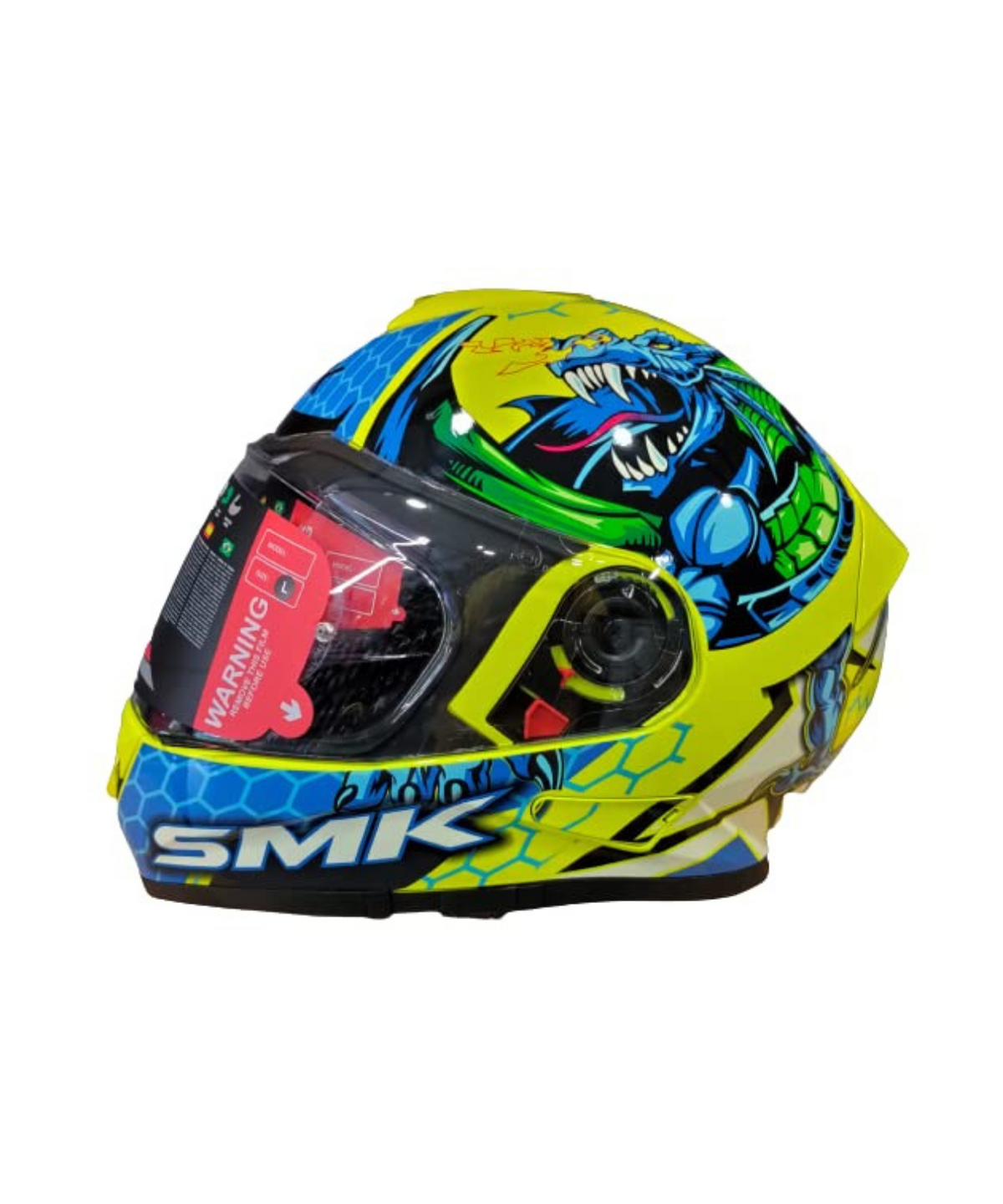 SMK Twister Dragon GL458 Green Blue Helmet - SMK