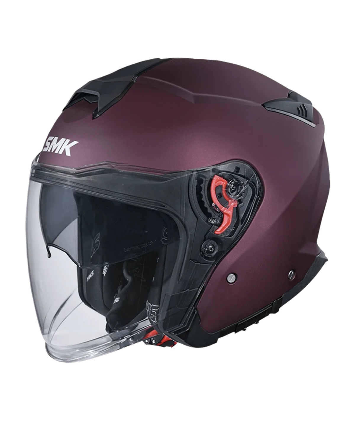 SMK GTJ MA300 Half Face Helmet - Solid Wine Red - SMK