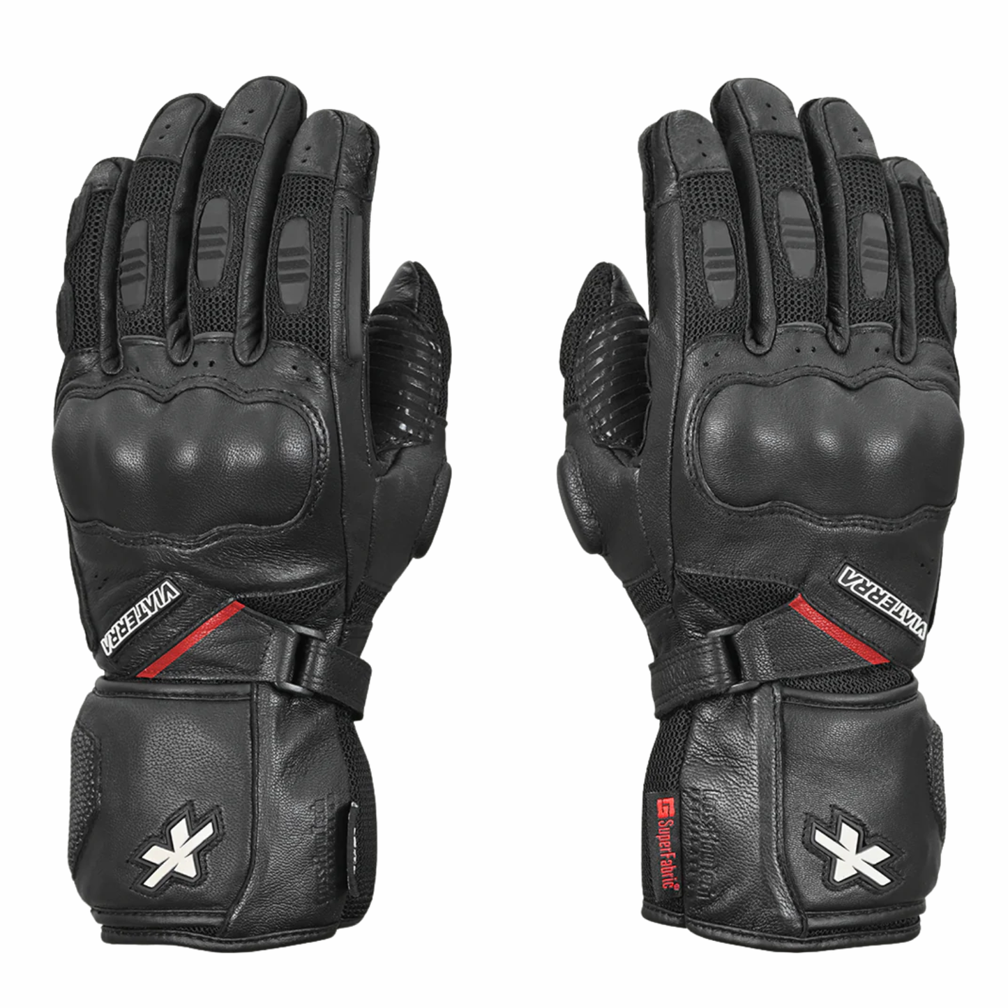 Viaterra Kruger 2 Full Gauntlet Motorcycle Riding Gloves - Black