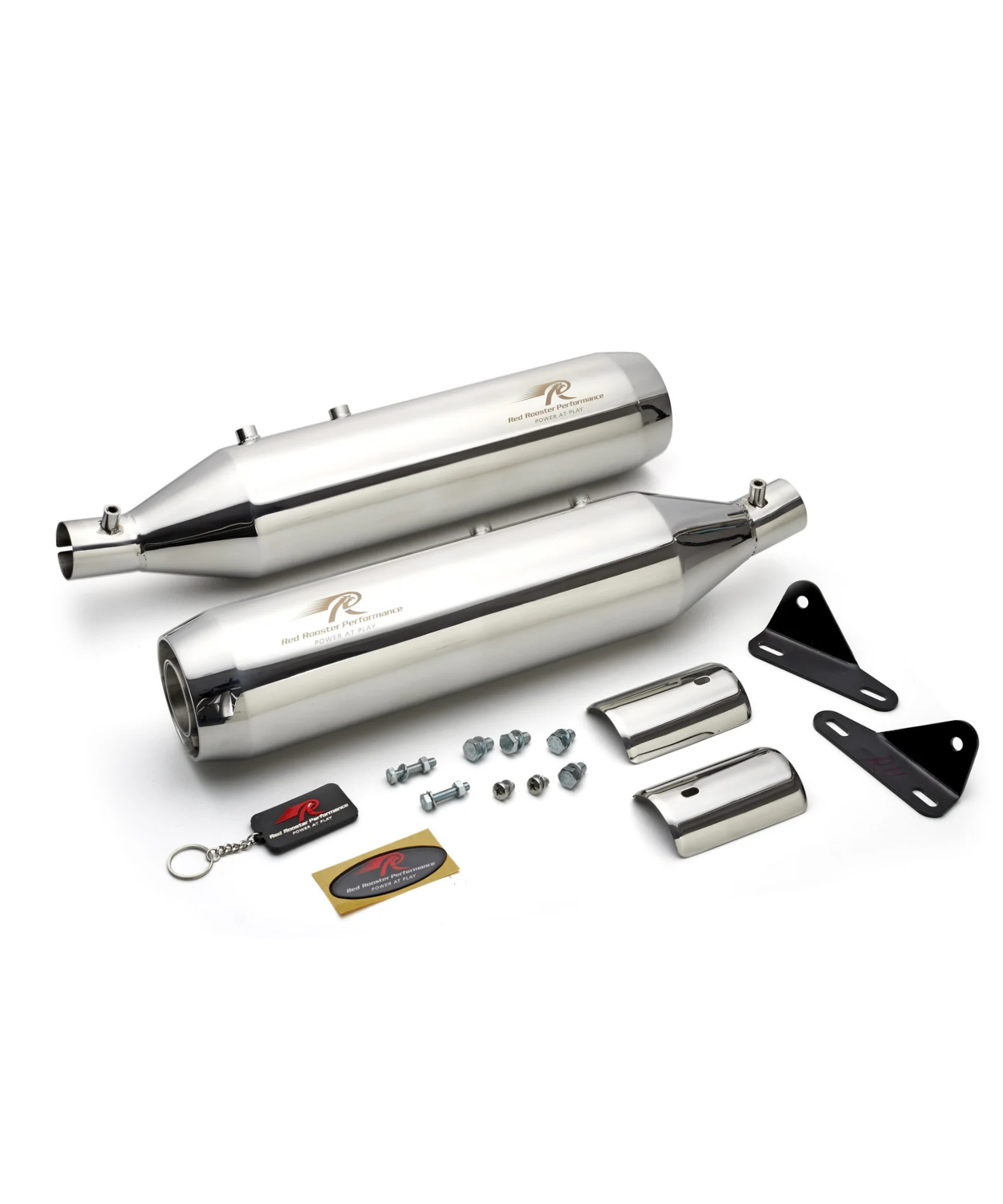 Red Rooster Performance Astral 2.0 Exhaust for Royal Enfield Super Meteor 650 - Silver Polish