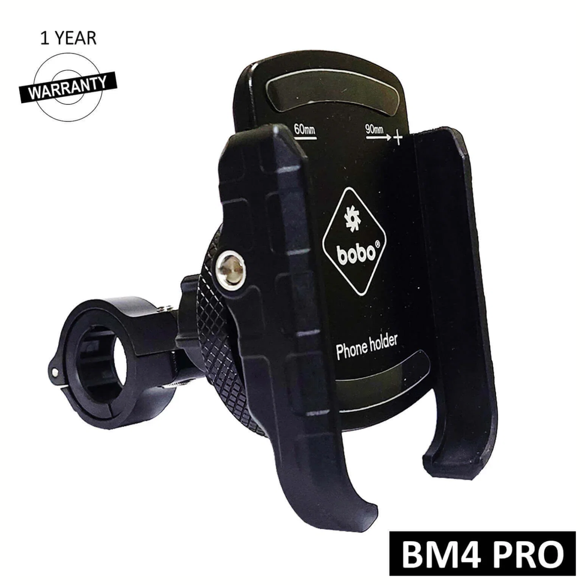 BOBO BM4 PRO Jaw-Grip Bike Phone Holder with Vibration Controller Motorcycle Mobile Mount - Black - BOBO