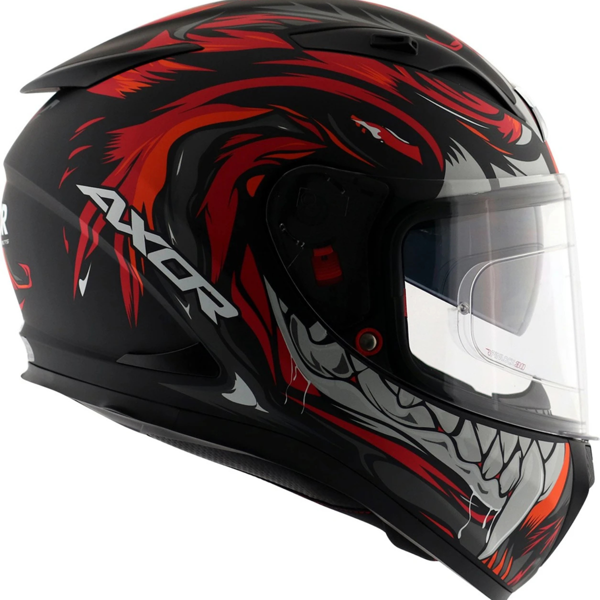 AXOR Street Okami Helmet Dull Black Red - AXOR
