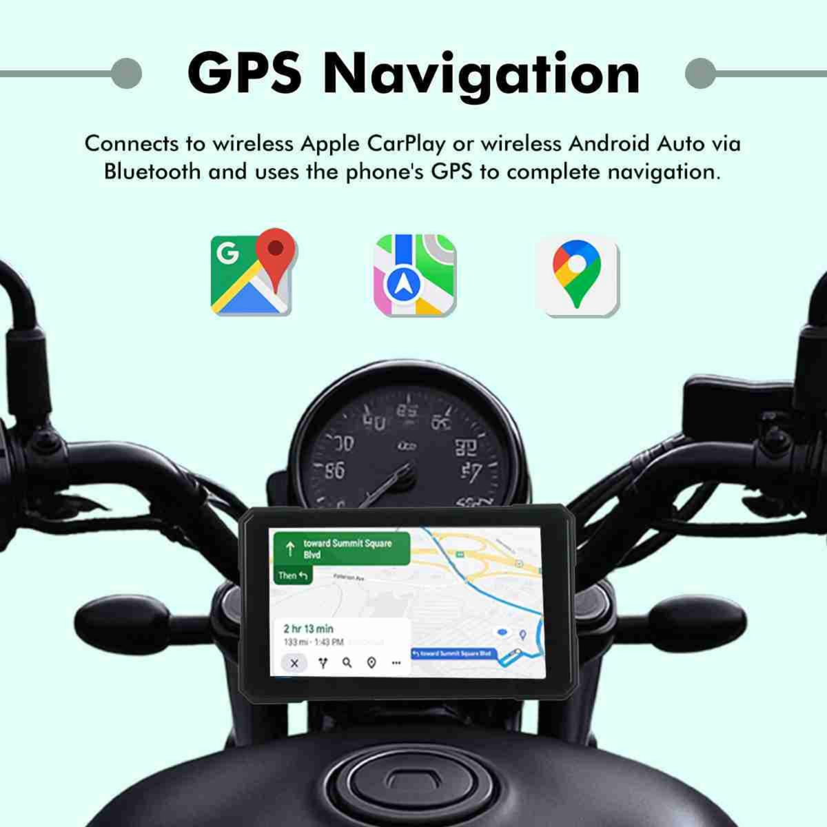 Simtac M3 Detachable Motorcycle GPS CarPlay And Android Auto System without TPMS