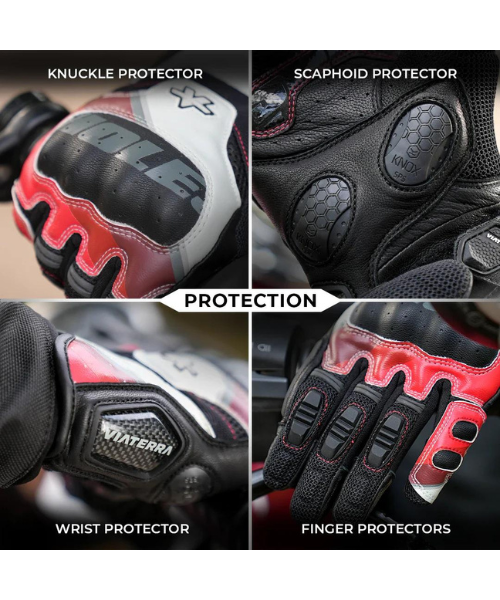 Viaterra Holeshot Pro Semi Gauntlet Hybrid Riding Gloves - Black Yellow