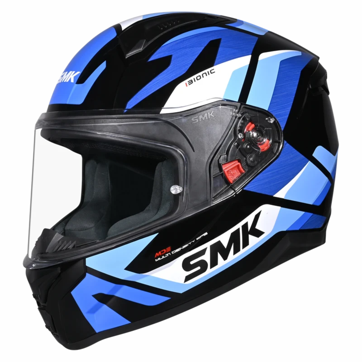SMK Bionic Adult Kore GL251 Helmet - Gloss Black Blue - SMK