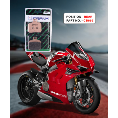 Crank1 Fully Sintered H2 Series Brake Pads for Ducati Panigale V4
