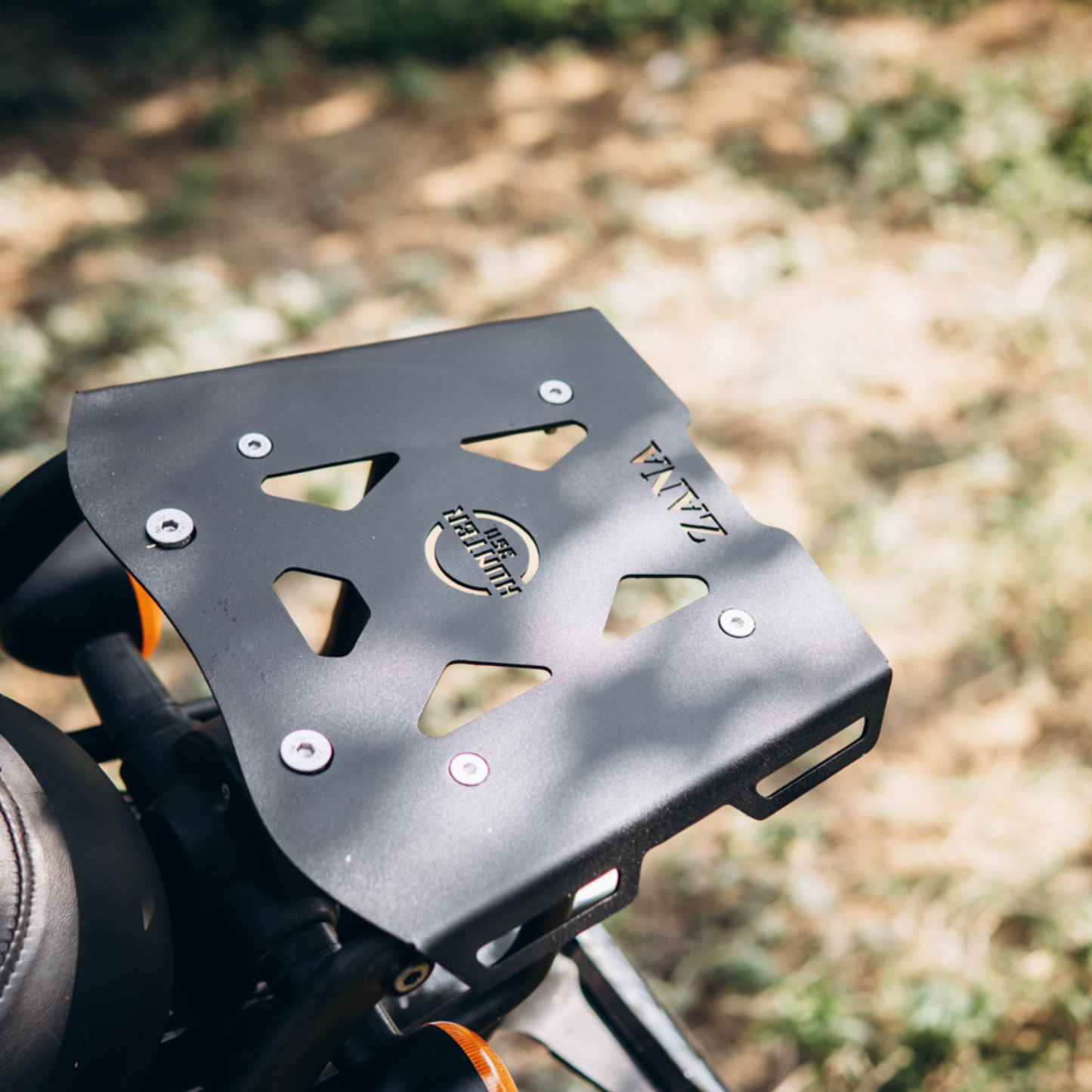 Zana Royal Enfield Hunter 350 Top Rack with MS Plate V-2 - Black - ZI-8268-V2