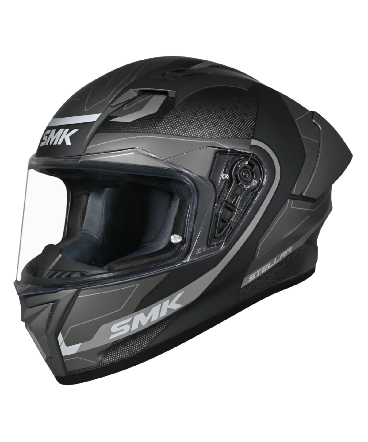 SMK Stellar Sports Flight GRPS MA266 Full Face Helmet - Matt Black Grey - SMK