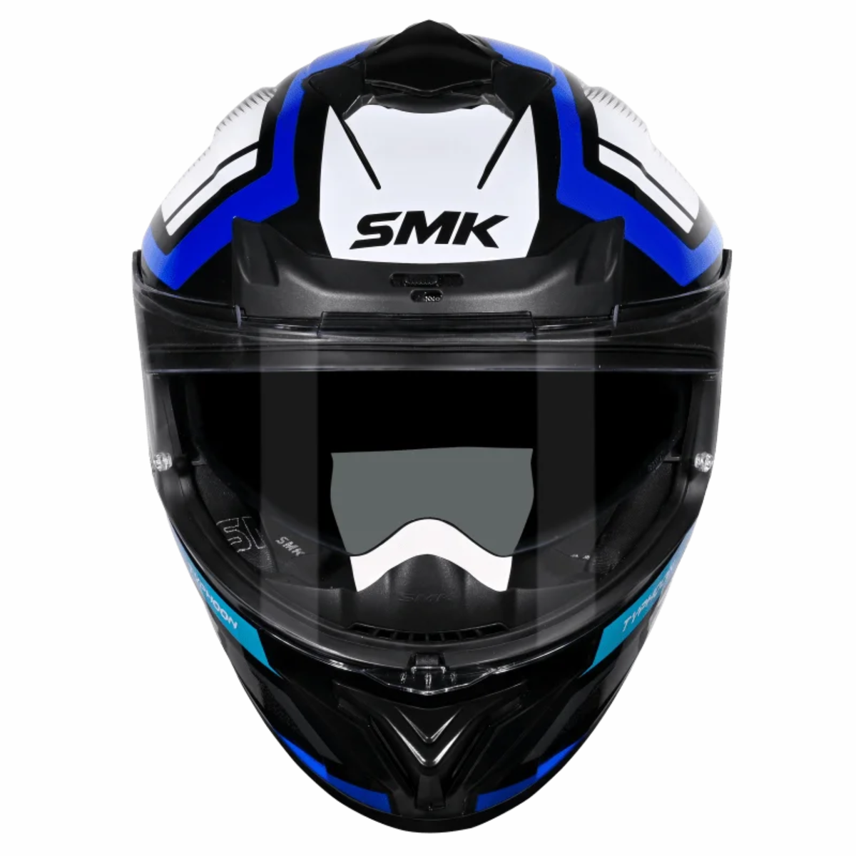 SMK Typhoon Thorn GL251 Gloss Grey Blue Helmet - SMK