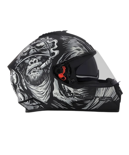 Studds Drifter D3 Rampage Decor Graphics Helmet - Matt Black Grey N4