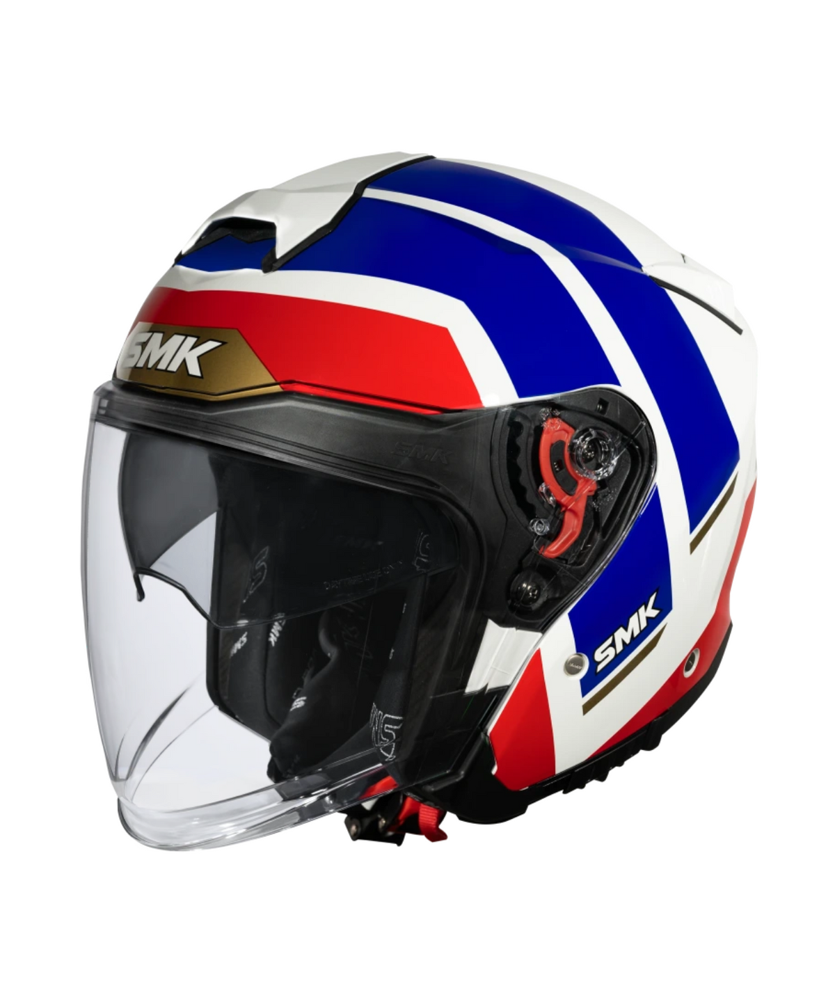SMK GTJ Rover GRPS GL513 Half Face Helmet - Gloss Red Blue White - SMK