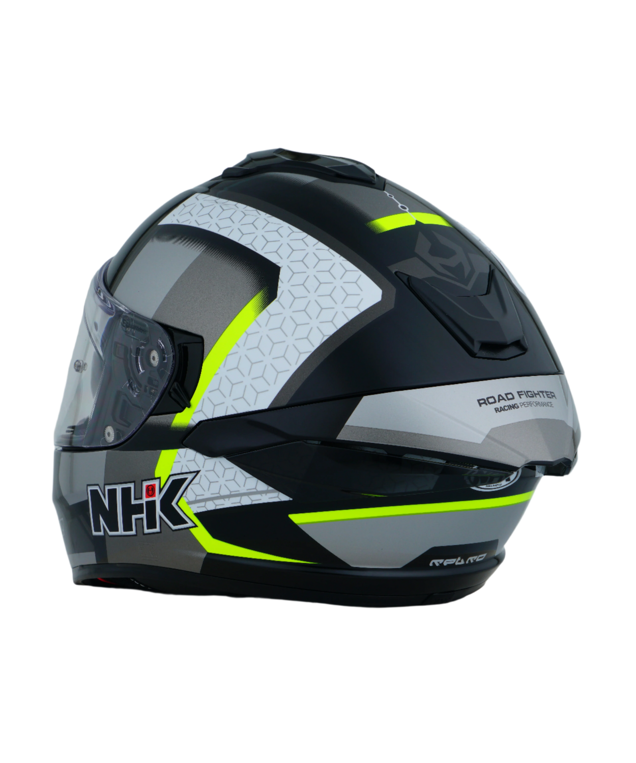 NHK K5R Retro Helmet - Gloss Black Silver Yellow
