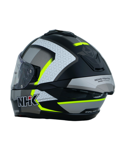 NHK K5R Retro Helmet - Gloss Black Silver Yellow