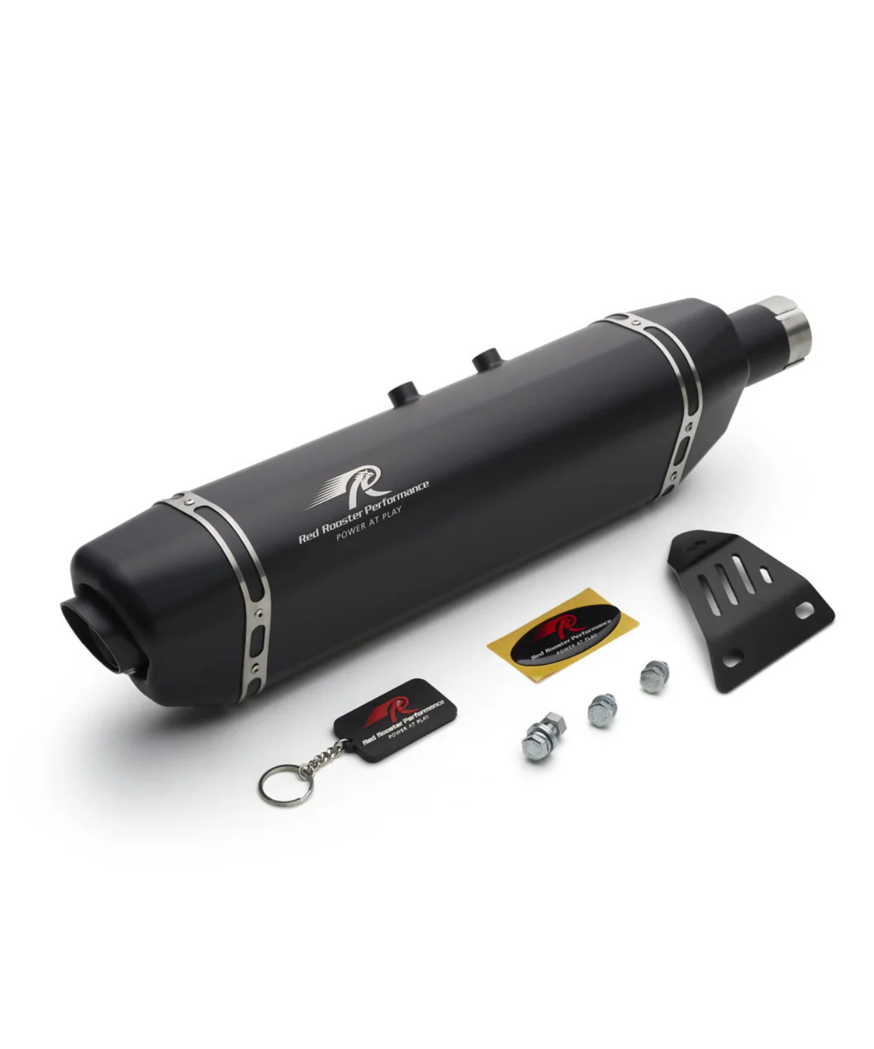 Red Rooster Performance Vertex Exhaust for Himalayan 411/ Scram 411 / Scram 440 - Black Matte
