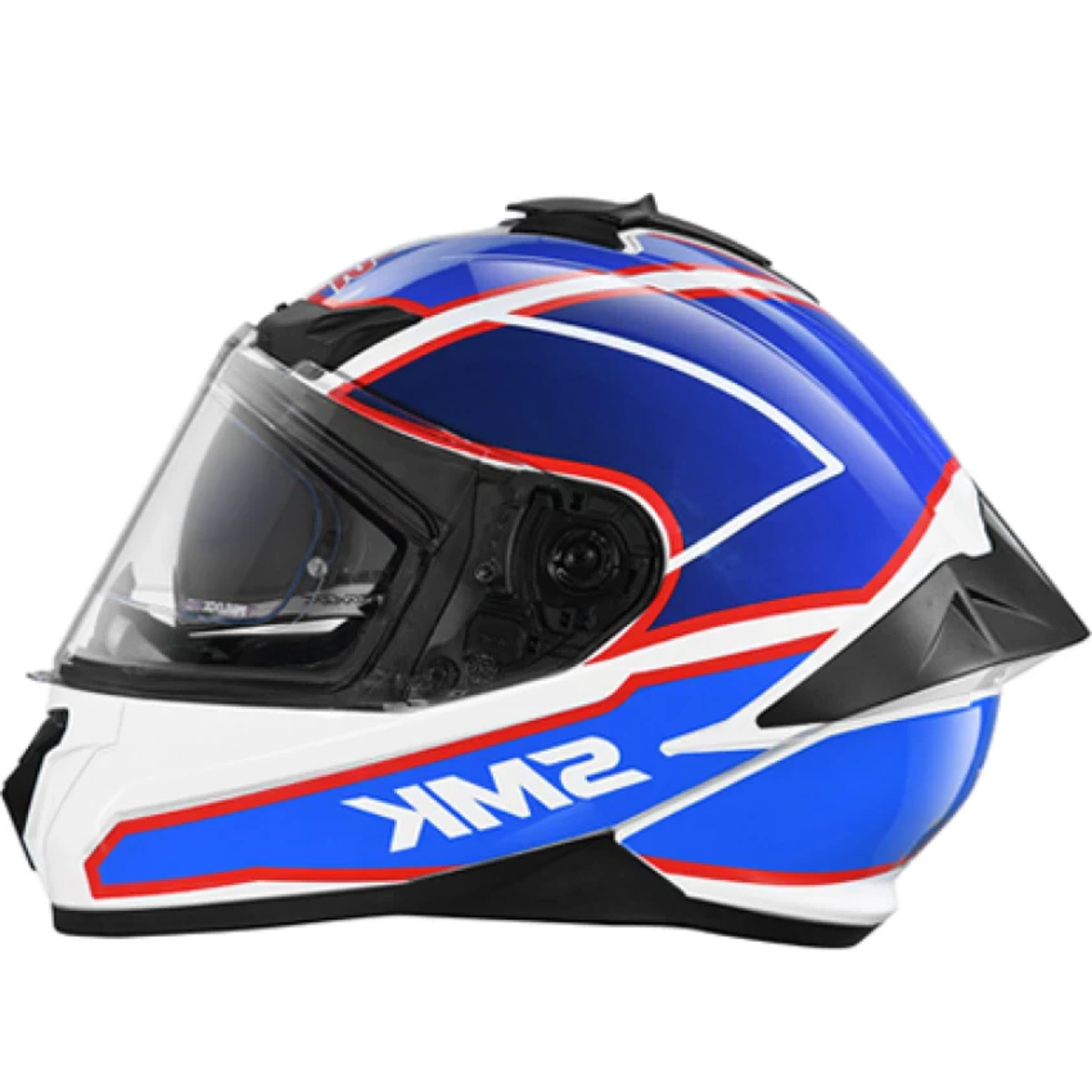 SMK Typhoon Aegis GRPS GL153 Full Face Helmet - Gloss White Blue Red - SMK