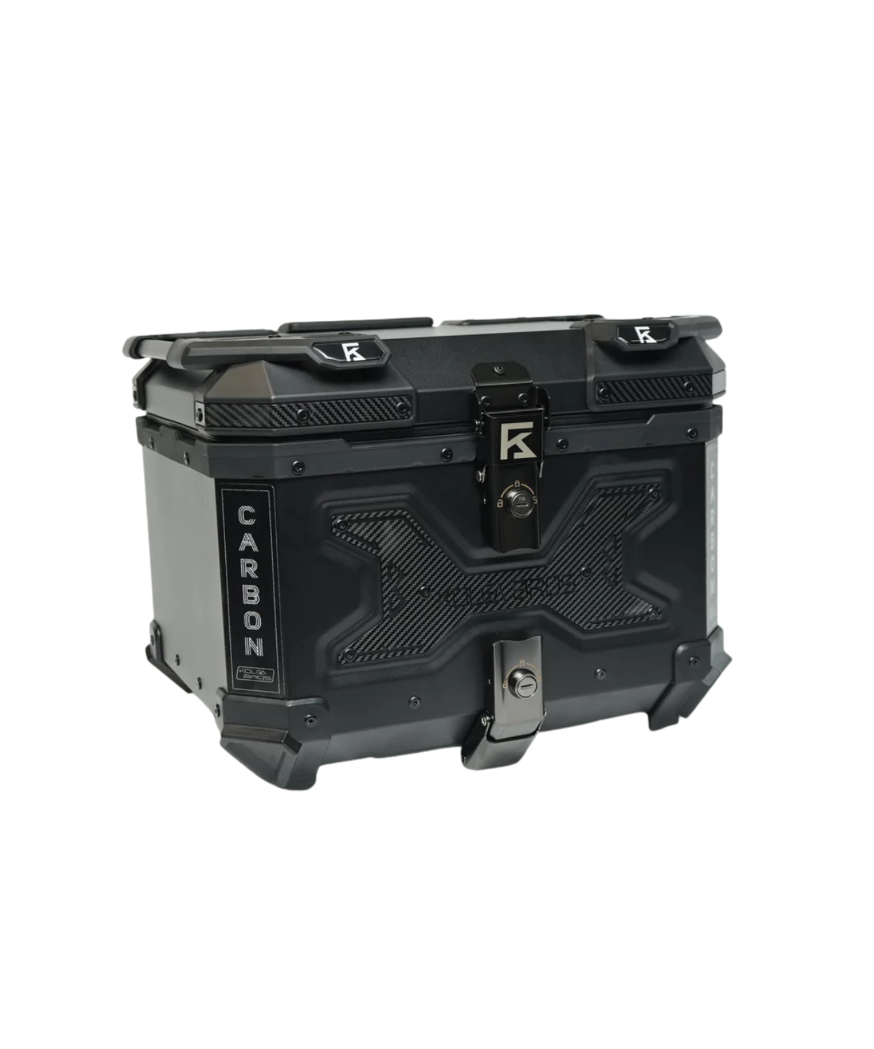 Kolga Bros Aluminium Alloy Carbon Moto Trunk 55L Top Box - Black  - KBMT-05-55