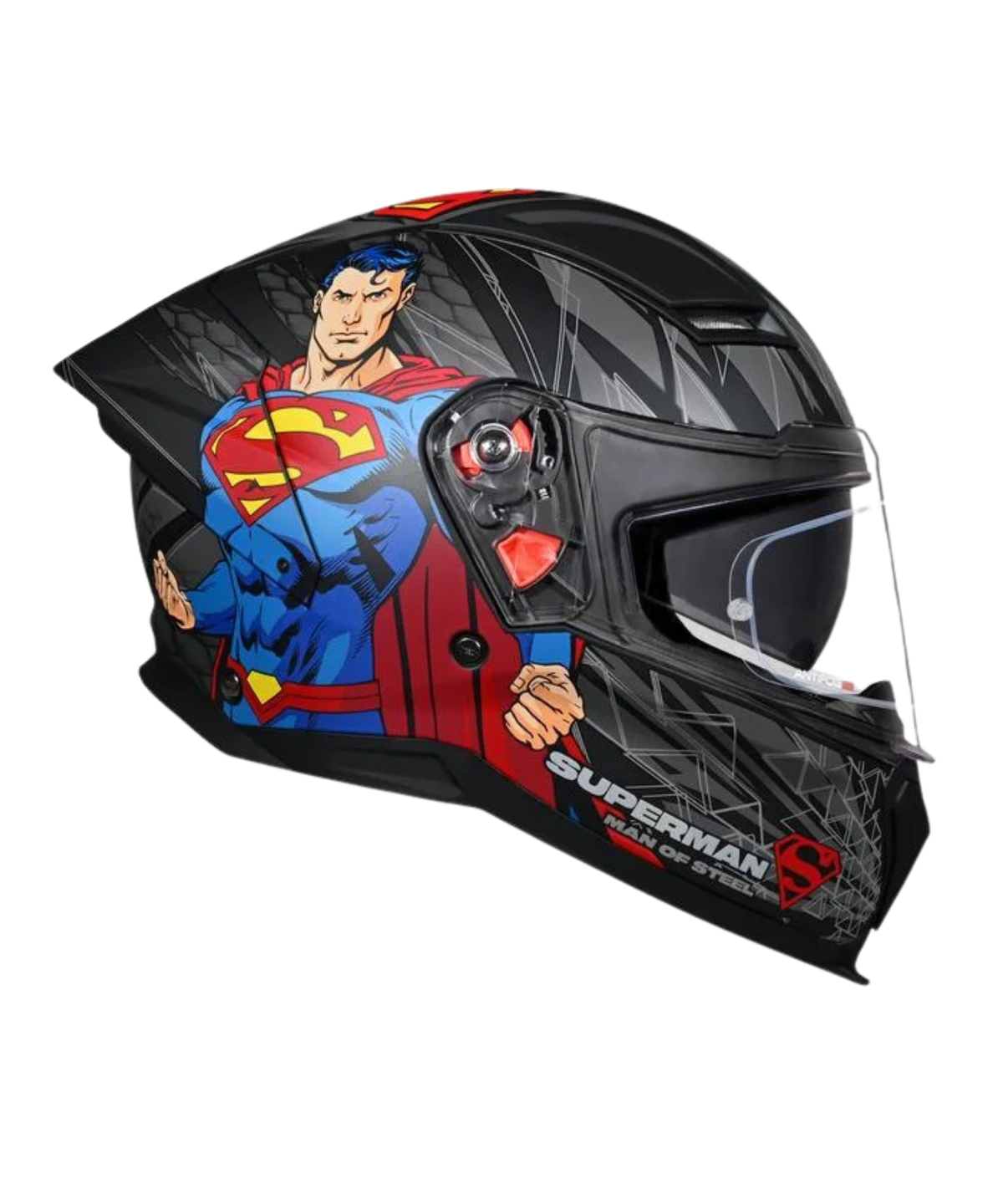 Studds Helios Superman Edition Graphics Helmet - Gloss Black Blue N1 - Studds