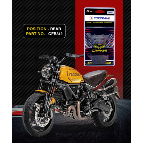 Crank1 Carbon Brake Pads for Ducati Scrambler 1100 (18-20)