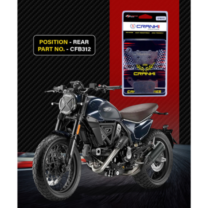 Crank1 Carbon Brake Pads for Ducati Scrambler Nightshift / Full Throttle 800 (2023 onwards)