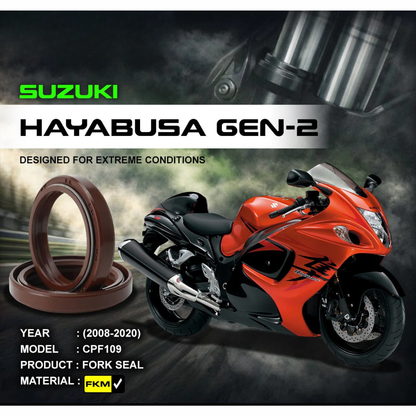 Crank1 Fork Oil Seal FKM for Suzuki Hayabusa Gen 2 (2008-2020)