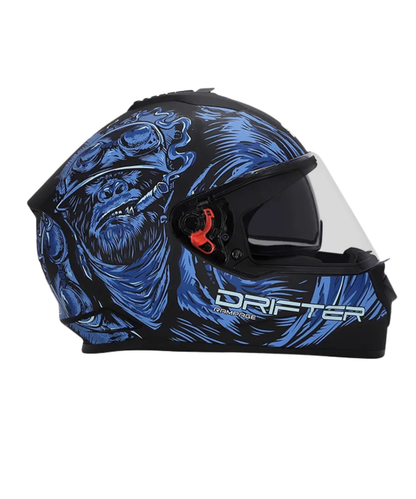 Studds Drifter D3 Rampage Decor Graphics Helmet - Matt Black Blue N1