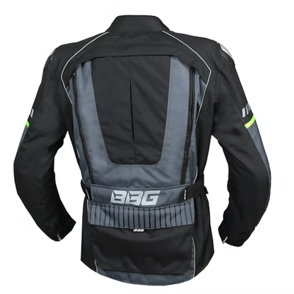 BBG Adventure Riding Jacket with Chest Guard and Thermal Liner - Grey