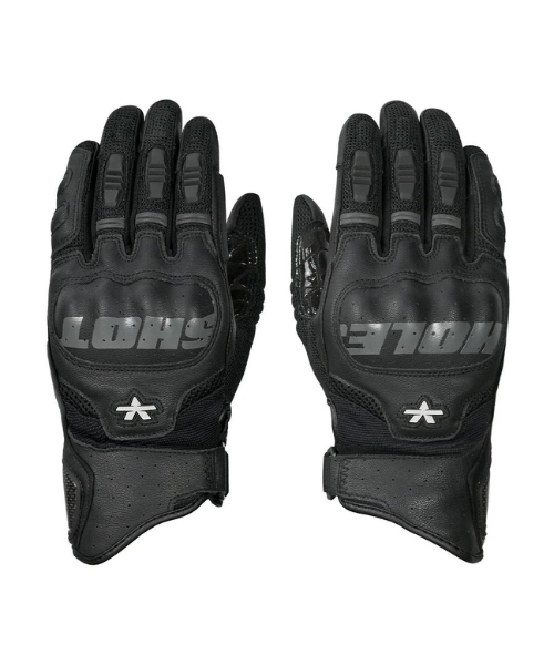 Viaterra Holeshot Pro Semi Gauntlet Hybrid Riding Gloves - Black