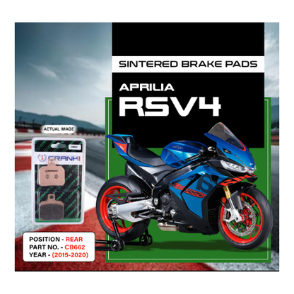Crank1 Fully Sintered H2 Series Brake Pads for Aprilia RSV4 (2015-2020)
