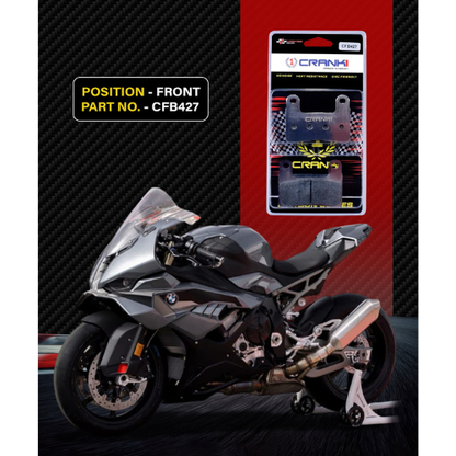 Crank1 Carbon Brake Pads for BMW S1000 RR 2 Sets (2016-2018)