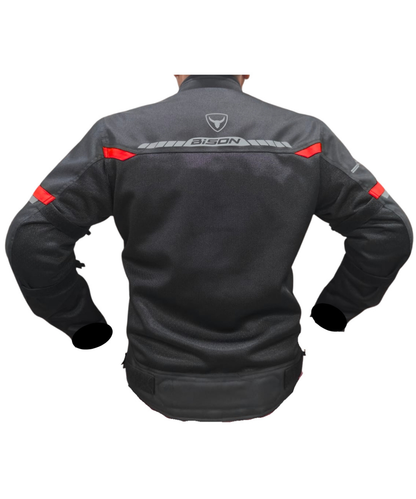 Bison ProGear Comet Level 2 Riding Jacket - Black Red