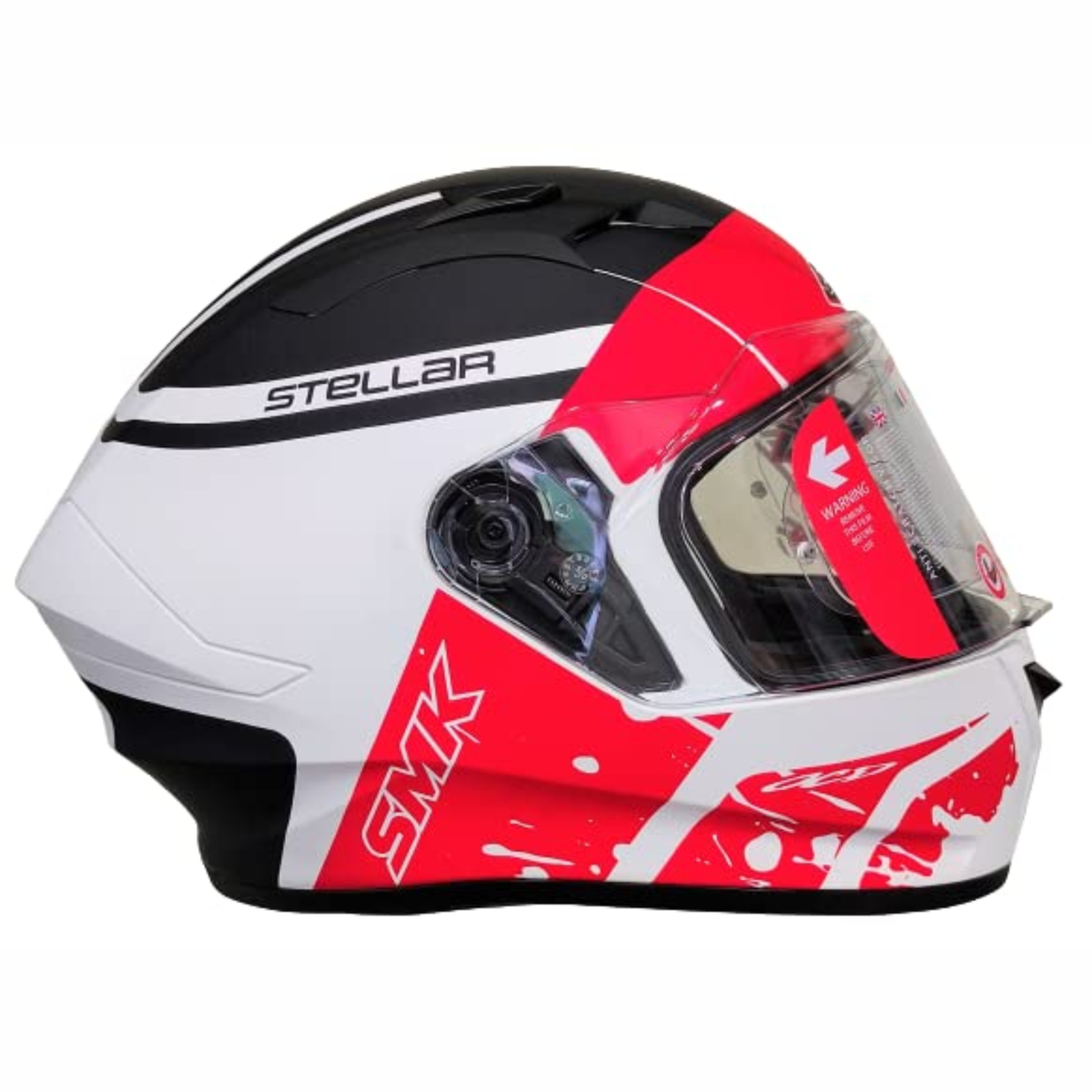 SMK Stellar Squad MA132 White Orange Helmet - SMK