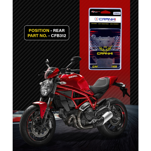 Crank1 Carbon Brake Pads for Ducati Monster 797 (2017 - 2018)