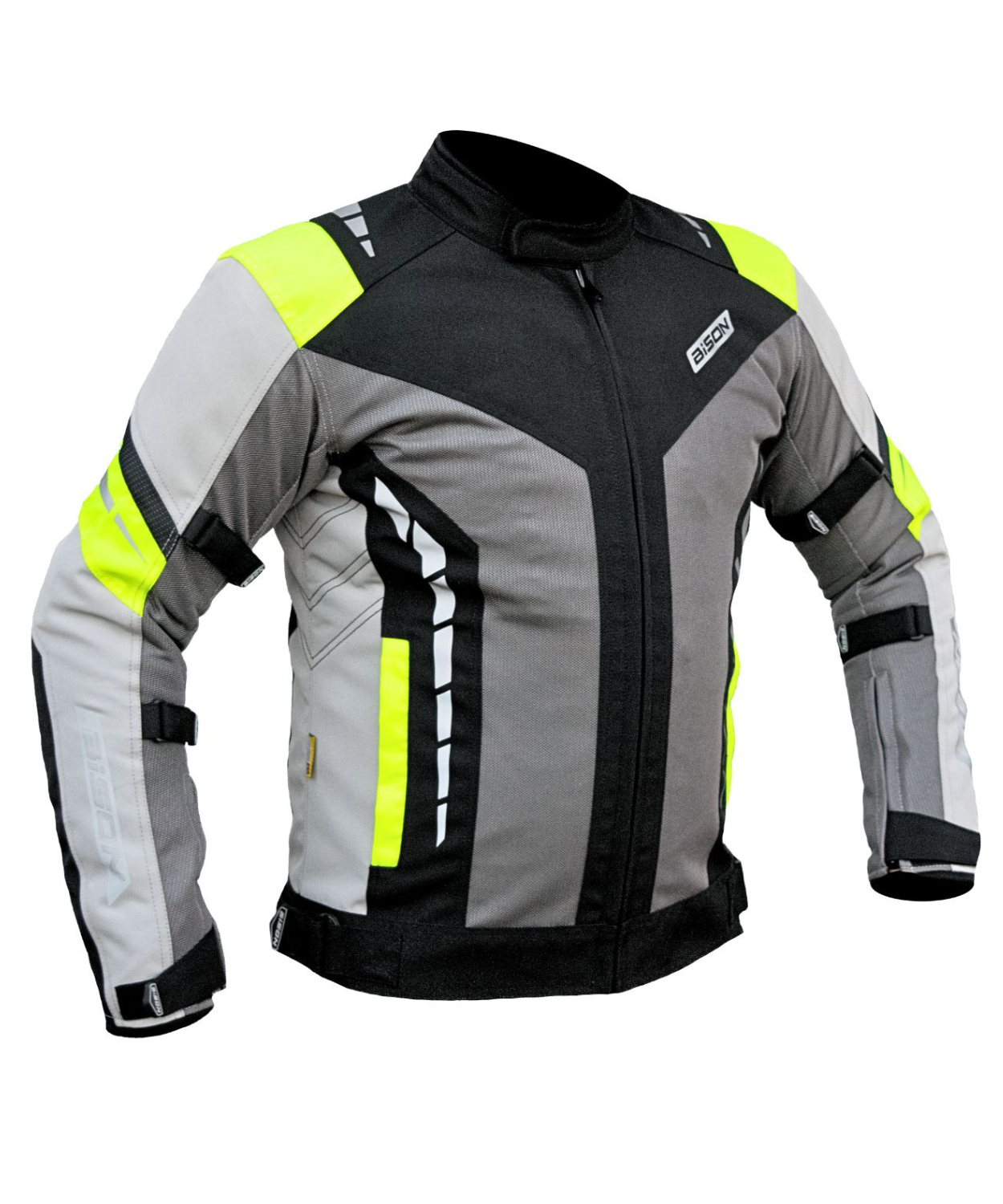 Bison ProGear Masculine V.2 Riding Jacket - Grey Hi-Viz Green