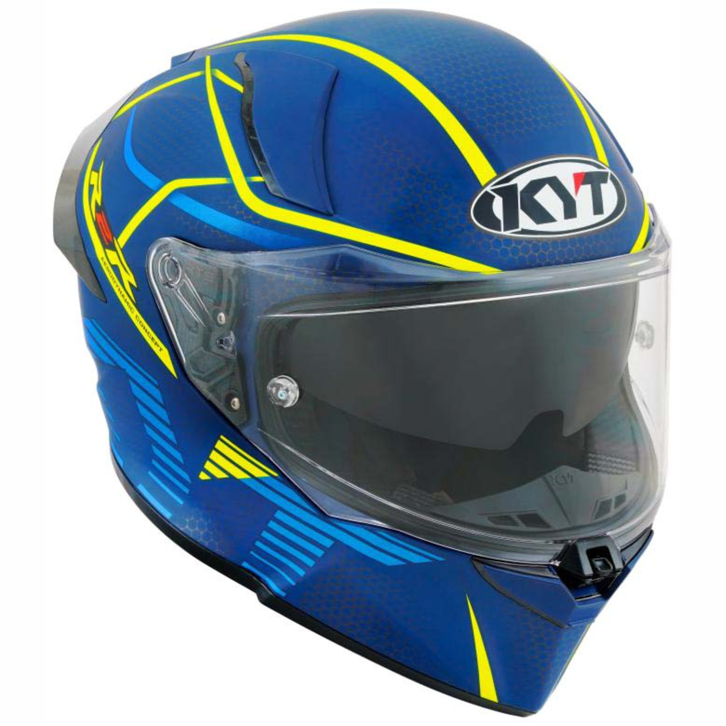 KYT R2R Pro Concept Helmet - Matt Blue Yellow