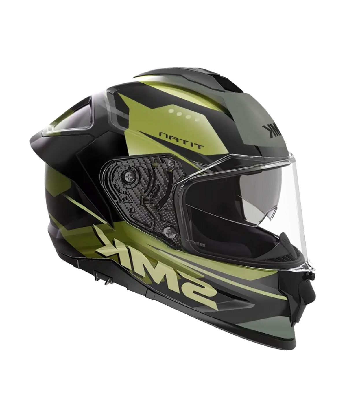 SMK Titan Sporter GRPS GL248 Full Face Helmet - Gloss Green Black - SMK