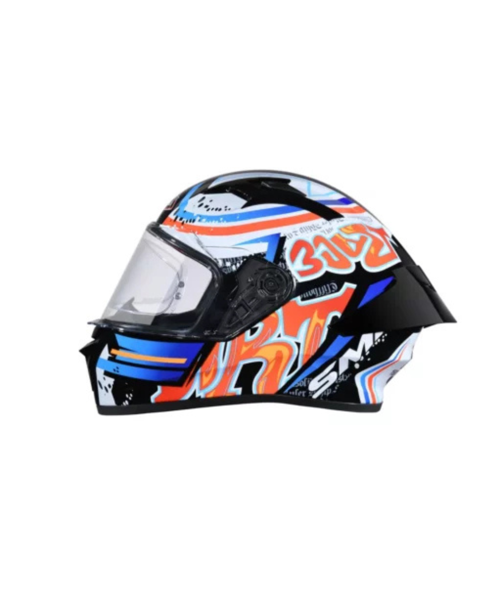 SMK Stellar Graffiti GL237 Blue Orange Helmet - SMK
